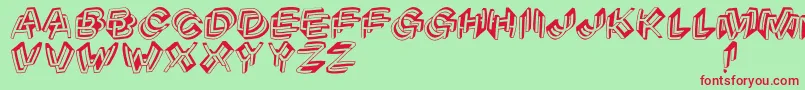 フォントArchitypograpsychodeliqu – 赤い文字の緑の背景
