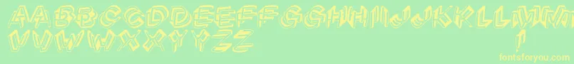 Architypograpsychodeliqu Font – Yellow Fonts on Green Background