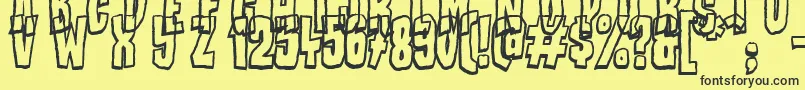 フォントBadStories – 黒い文字の黄色い背景