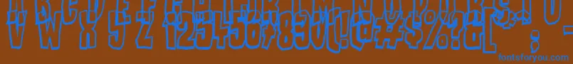 フォントBadStories – 茶色の背景に青い文字