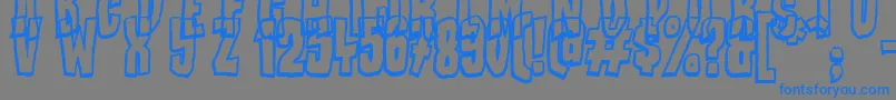 BadStories-Schriftart – Blaue Schriften auf grauem Hintergrund
