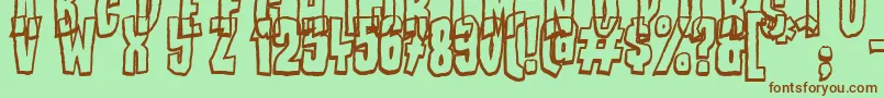 BadStories-Schriftart – Braune Schriften auf grünem Hintergrund