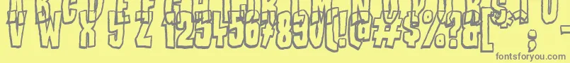 フォントBadStories – 黄色の背景に灰色の文字