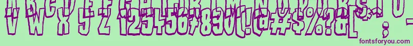 Fonte BadStories – fontes roxas em um fundo verde