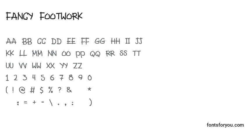 Czcionka Fancy Footwork – alfabet, cyfry, specjalne znaki