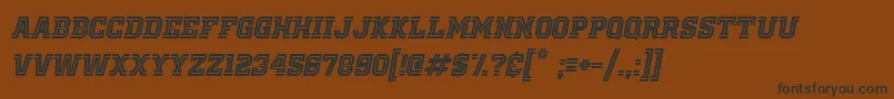 フォントOldSchoolUnitedInlineItalic – 黒い文字が茶色の背景にあります