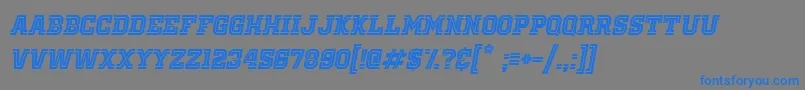 OldSchoolUnitedInlineItalic Font – Blue Fonts on Gray Background