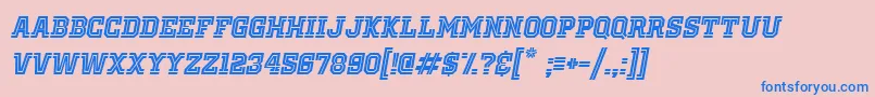 Шрифт OldSchoolUnitedInlineItalic – синие шрифты на розовом фоне