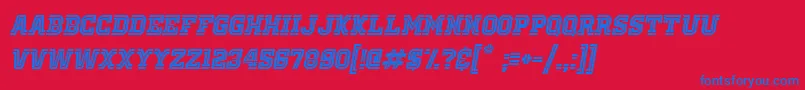 OldSchoolUnitedInlineItalic Font – Blue Fonts on Red Background