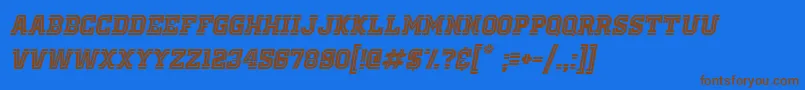 OldSchoolUnitedInlineItalic Font – Brown Fonts on Blue Background