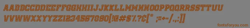 OldSchoolUnitedInlineItalic-Schriftart – Braune Schriften auf grauem Hintergrund