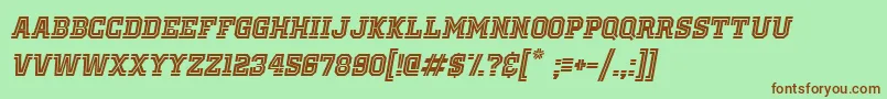 OldSchoolUnitedInlineItalic Font – Brown Fonts on Green Background