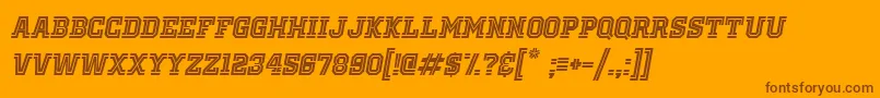 フォントOldSchoolUnitedInlineItalic – オレンジの背景に茶色のフォント