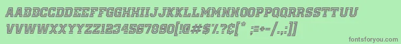 フォントOldSchoolUnitedInlineItalic – 緑の背景に灰色の文字