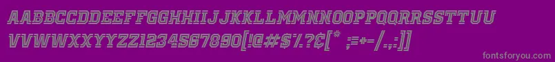フォントOldSchoolUnitedInlineItalic – 紫の背景に灰色の文字