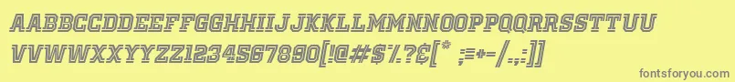 Шрифт OldSchoolUnitedInlineItalic – серые шрифты на жёлтом фоне
