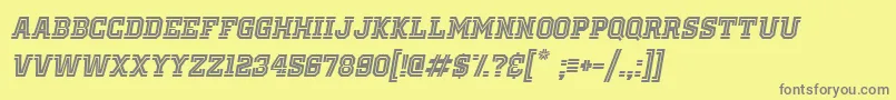 フォントOldSchoolUnitedInlineItalic – 黄色の背景に灰色の文字
