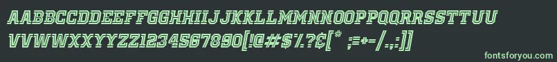 Шрифт OldSchoolUnitedInlineItalic – зелёные шрифты на чёрном фоне