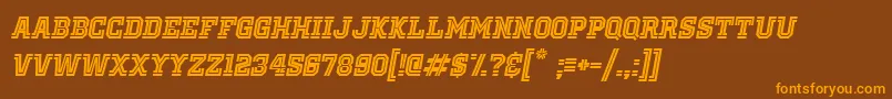OldSchoolUnitedInlineItalic Font – Orange Fonts on Brown Background