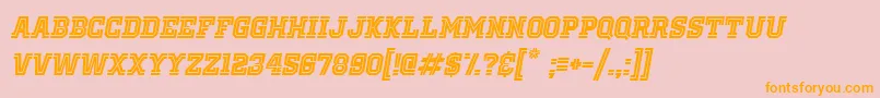 OldSchoolUnitedInlineItalic Font – Orange Fonts on Pink Background