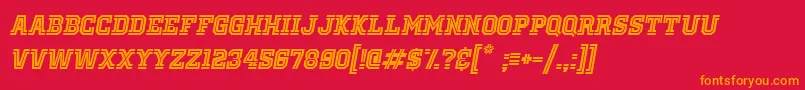 OldSchoolUnitedInlineItalic Font – Orange Fonts on Red Background
