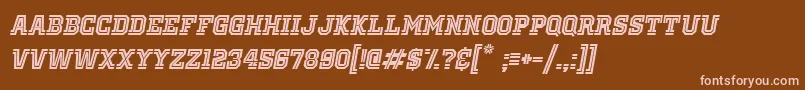 OldSchoolUnitedInlineItalic Font – Pink Fonts on Brown Background
