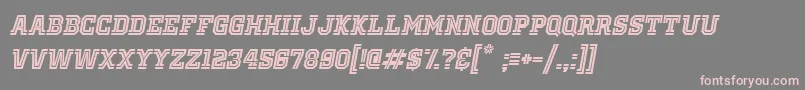 Czcionka OldSchoolUnitedInlineItalic – różowe czcionki na szarym tle