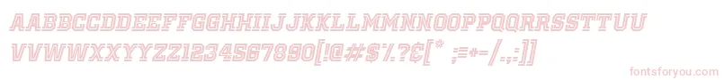 フォントOldSchoolUnitedInlineItalic – 白い背景にピンクのフォント
