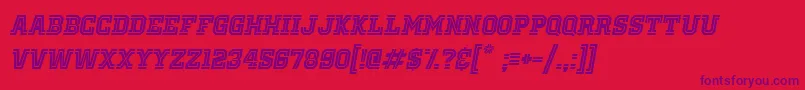 Шрифт OldSchoolUnitedInlineItalic – фиолетовые шрифты на красном фоне