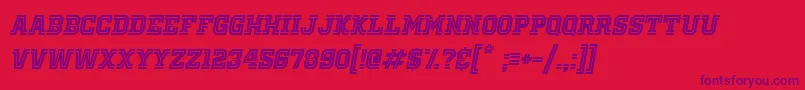Czcionka OldSchoolUnitedInlineItalic – fioletowe czcionki na czerwonym tle