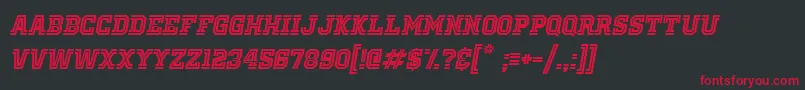 Czcionka OldSchoolUnitedInlineItalic – czerwone czcionki na czarnym tle