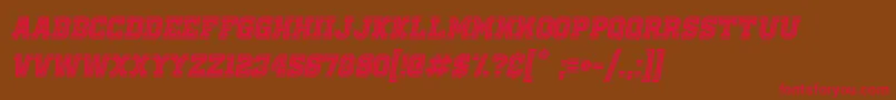 OldSchoolUnitedInlineItalic Font – Red Fonts on Brown Background