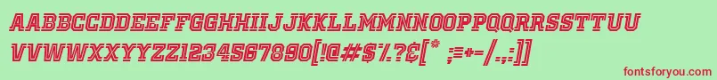 OldSchoolUnitedInlineItalic Font – Red Fonts on Green Background