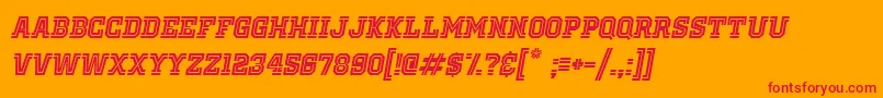 fuente OldSchoolUnitedInlineItalic – Fuentes Rojas Sobre Fondo Naranja