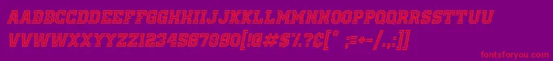 OldSchoolUnitedInlineItalic Font – Red Fonts on Purple Background