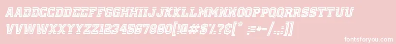 OldSchoolUnitedInlineItalic-Schriftart – Weiße Schriften auf rosa Hintergrund