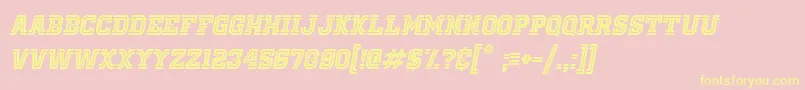 OldSchoolUnitedInlineItalic Font – Yellow Fonts on Pink Background