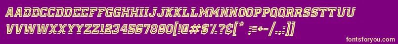 OldSchoolUnitedInlineItalic Font – Yellow Fonts on Purple Background