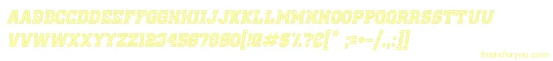 Шрифт OldSchoolUnitedInlineItalic – жёлтые шрифты