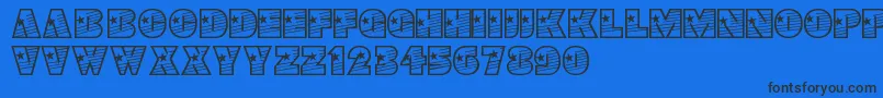 Youngstar Font – Black Fonts on Blue Background