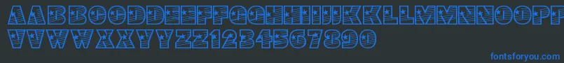 Youngstar Font – Blue Fonts on Black Background