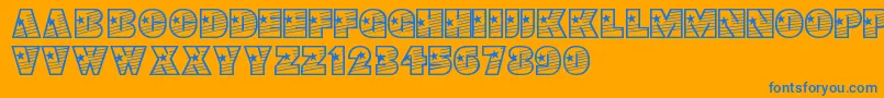 Youngstar Font – Blue Fonts on Orange Background