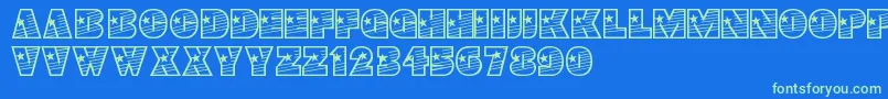 Youngstar Font – Green Fonts on Blue Background