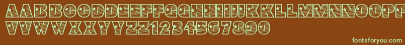 Youngstar Font – Green Fonts on Brown Background