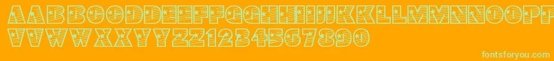 Youngstar Font – Green Fonts on Orange Background