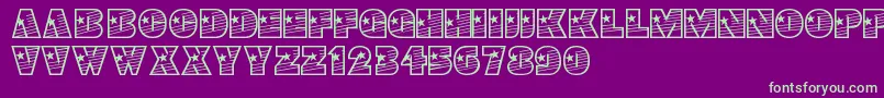 Youngstar Font – Green Fonts on Purple Background