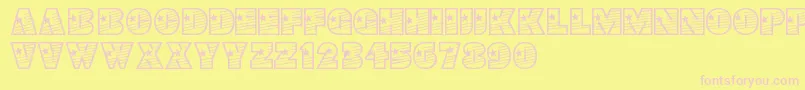 Youngstar Font – Pink Fonts on Yellow Background