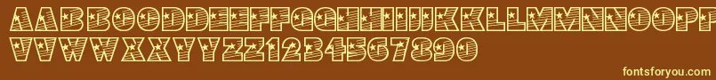 Youngstar Font – Yellow Fonts on Brown Background