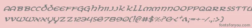 ErinGoBraghExpanditalic-fontti – harmaat kirjasimet vaaleanpunaisella taustalla