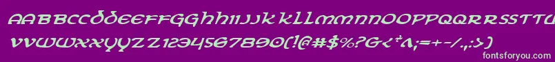ErinGoBraghExpanditalic Font – Green Fonts on Purple Background